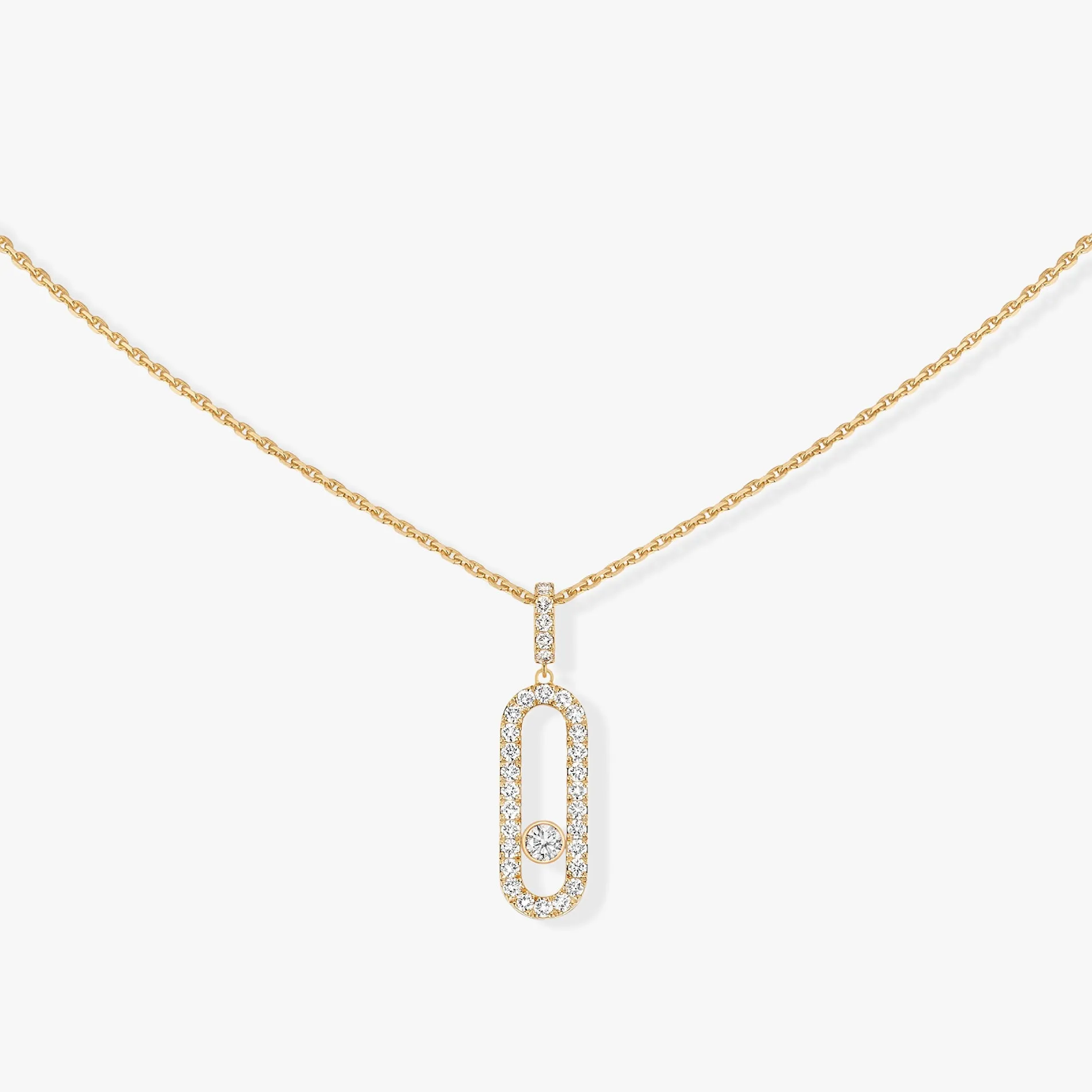 0.35ctw Yellow Gold Diamond Pavé Necklace