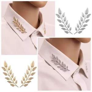 1 Pair Fashion Brooch Jewelry Exquisite Leaf Pins Brooches For Women Leaves Large Brooch Pins Gold Silver Plant Broche Collar