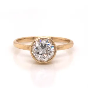 1.23 Bezel Set Diamond Engagement Ring in 14k Yellow Gold
