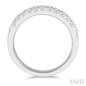 1/3 ctw 11 Stone Round Cut Diamond Wedding Band in 14K White Gold