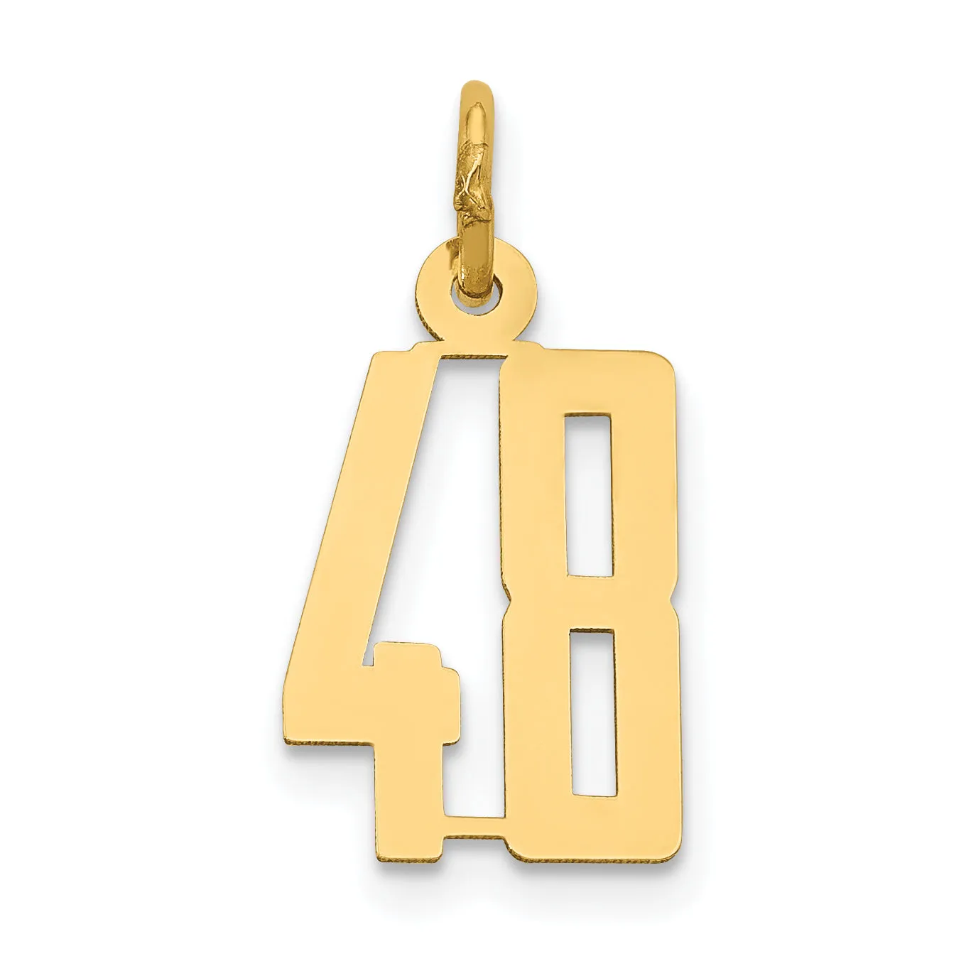14K Gold Polished Elongated Charm with Laser-Cut Detail Small