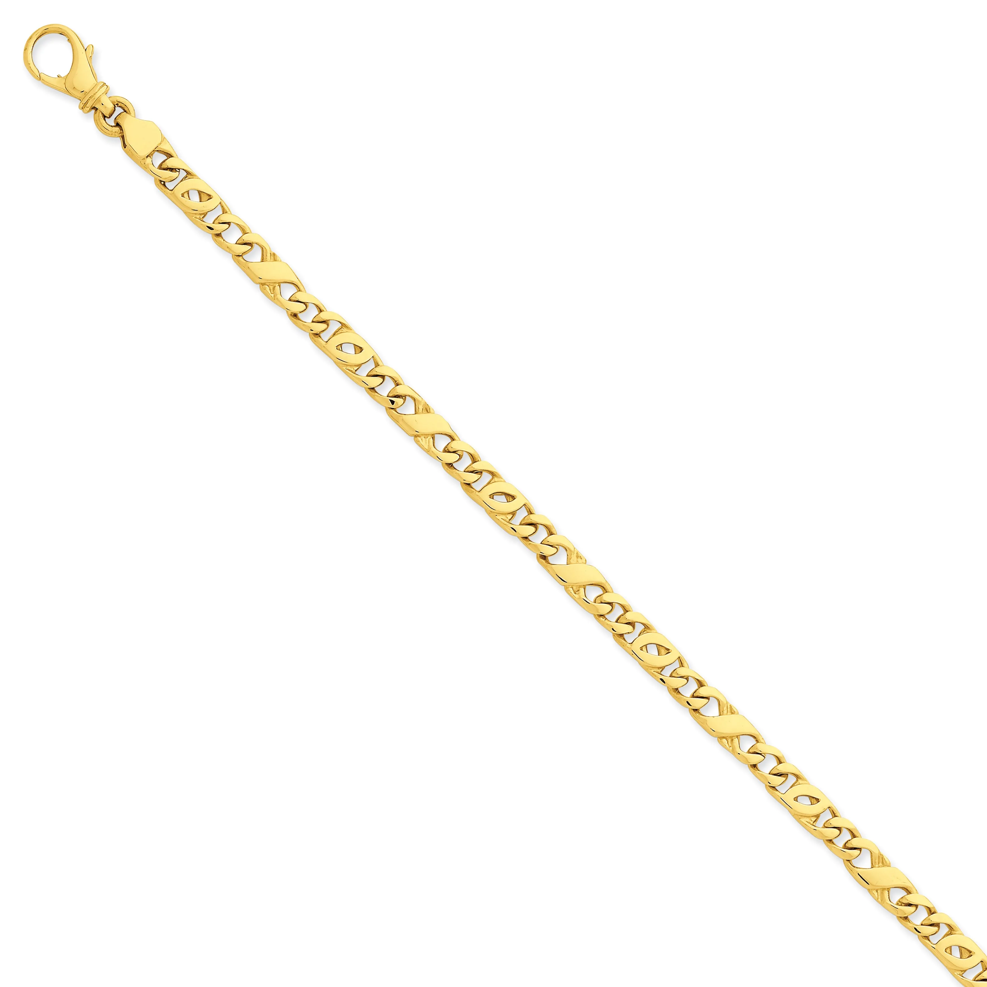 14K Gold Polished Fancy Chain Bracelet by Sophia Jewelers