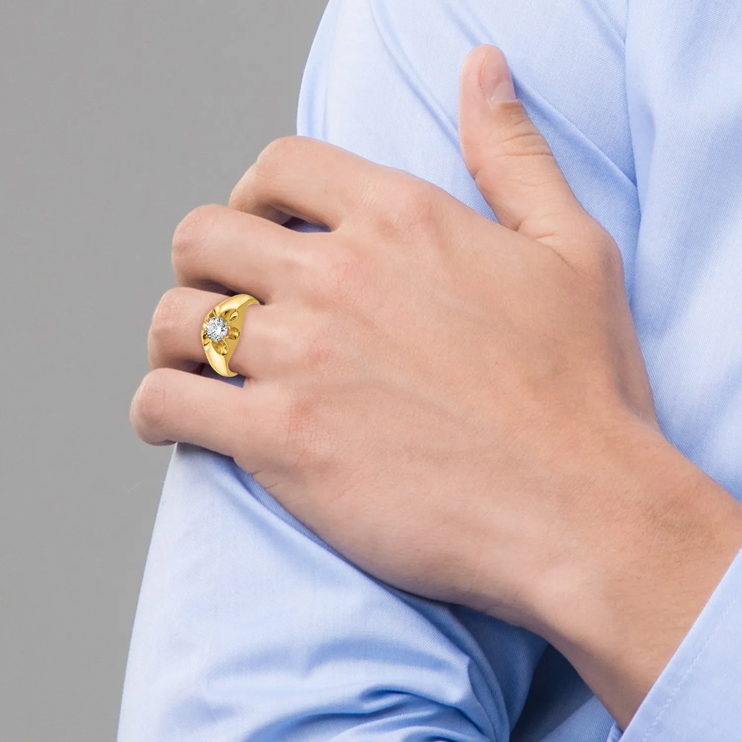 14k Men's Complete Lab Grown VS/SI FGH Diamond Ring