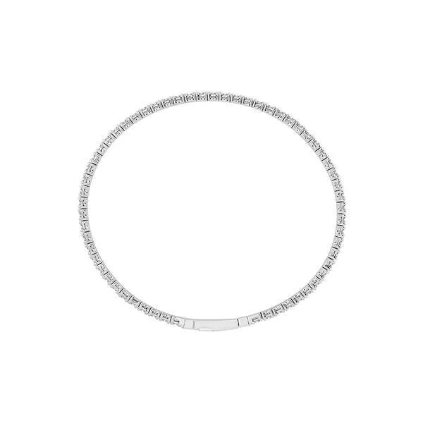 14K White Gold 3.50 Ct. Tw. Diamond Bangle Pavé Bracelet