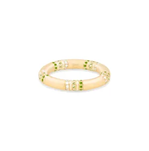 14KY The Crew Stacking Ring in Tsavorite and Diamond