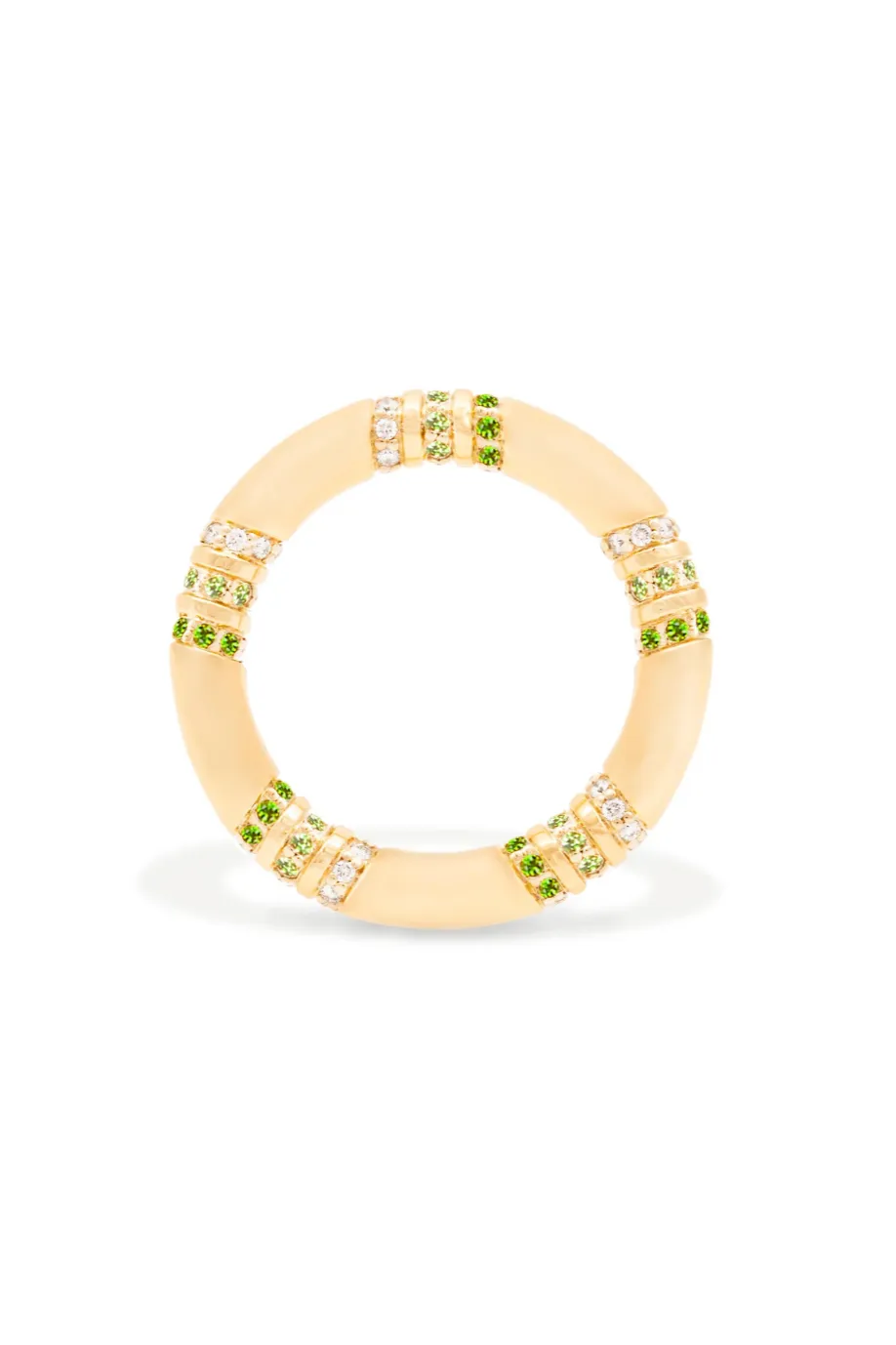 14KY The Crew Stacking Ring in Tsavorite and Diamond