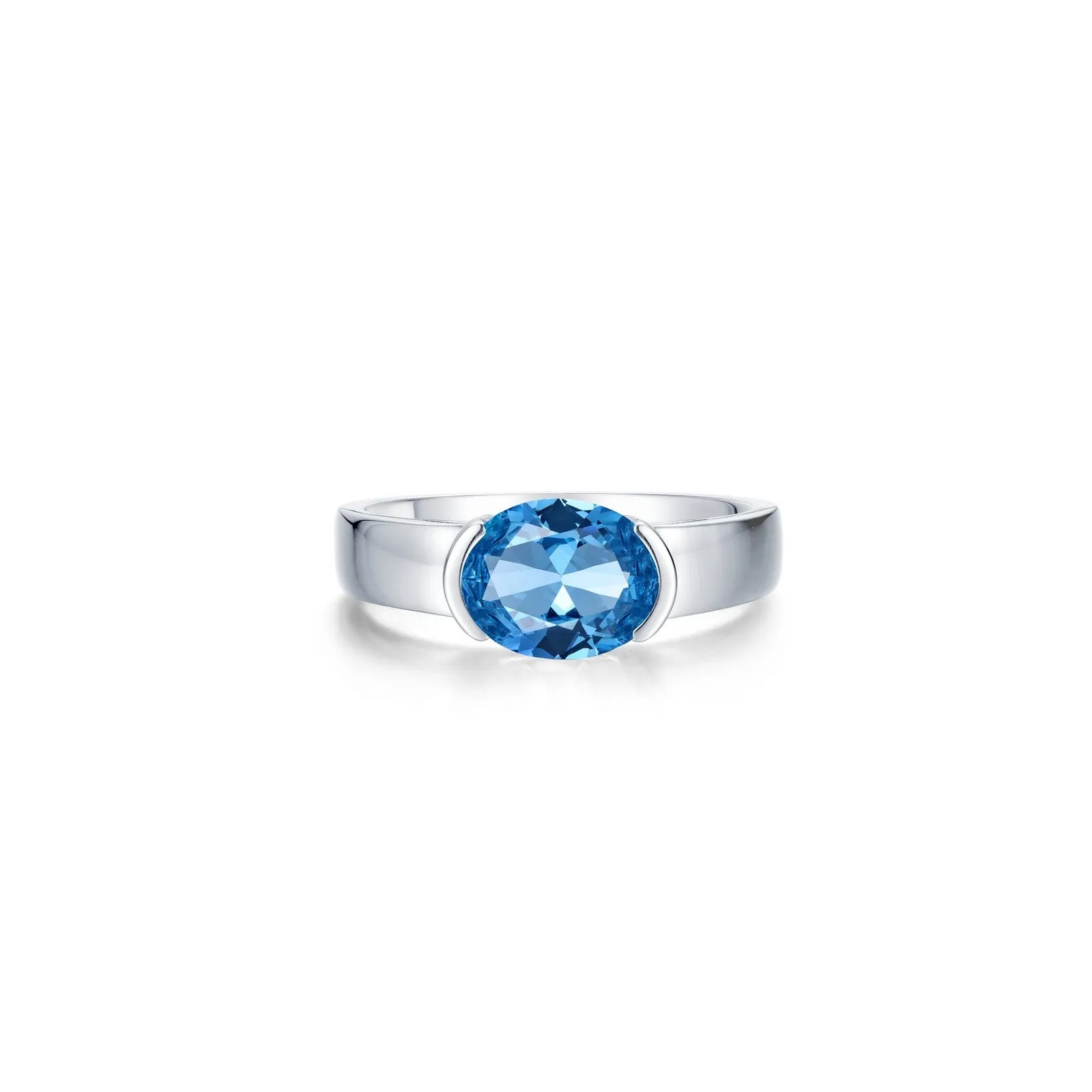 1.86 Oval Modernist Solitaire Ring R2037BTP05
