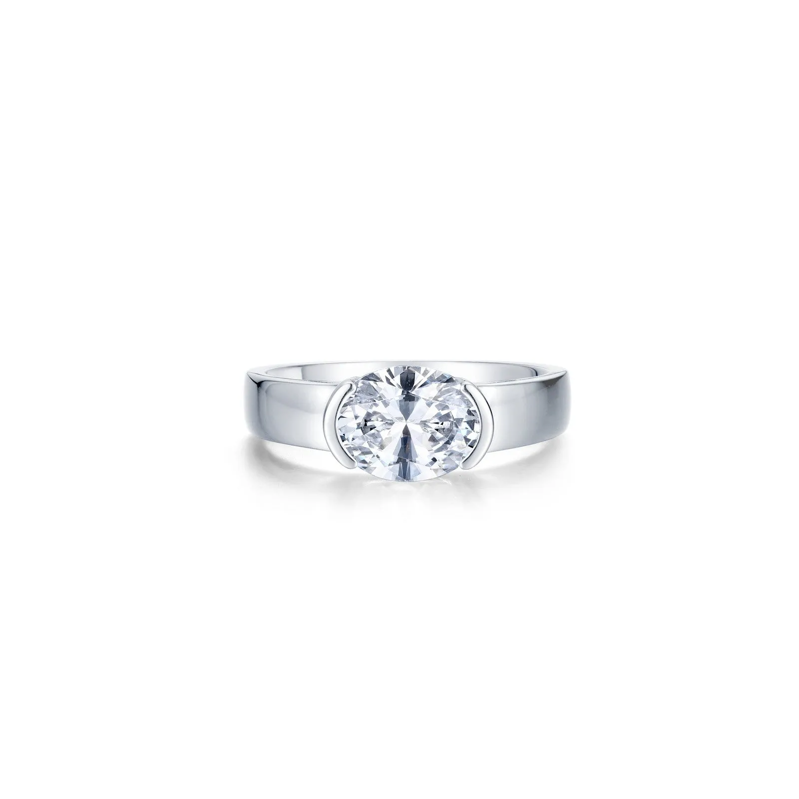 1.86 Oval Modernist Solitaire Ring R2037BTP05