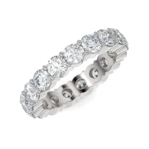 18K White Gold Round Eternity Lab Grown Diamond Wedding Band