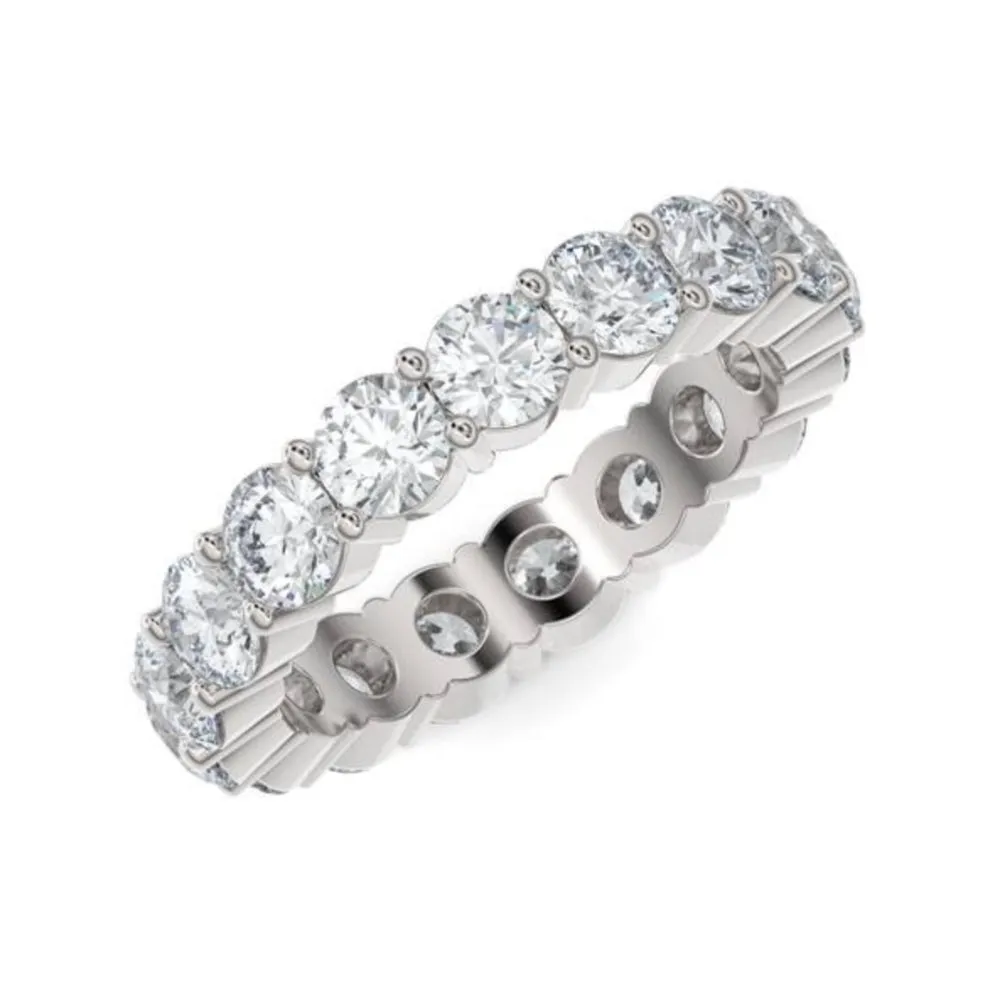18K White Gold Round Eternity Lab Grown Diamond Wedding Band