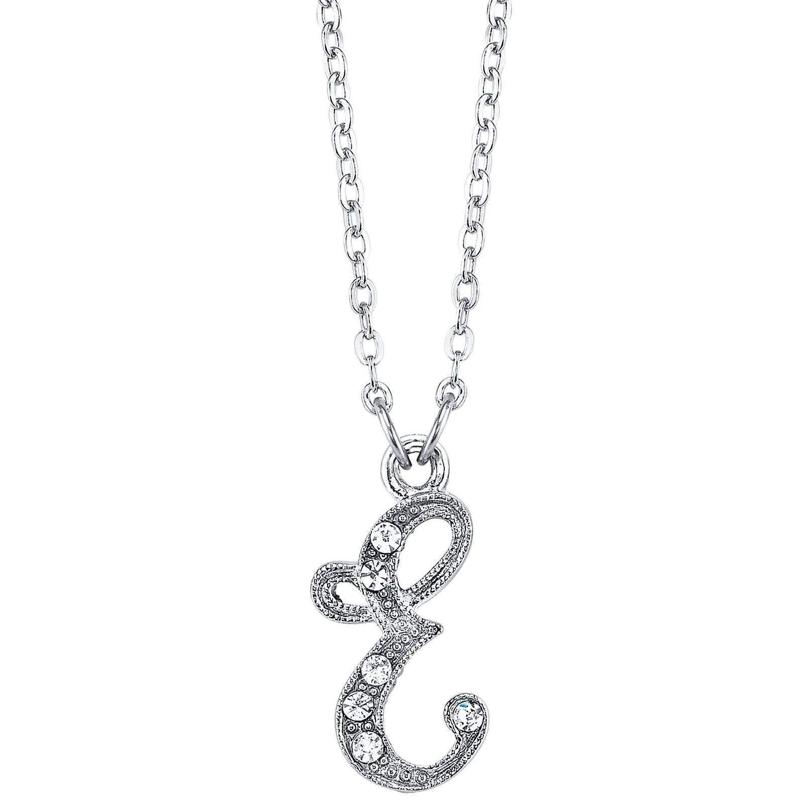 1928 Jewelry European Crystal Initial Necklace 16"   3" Extender