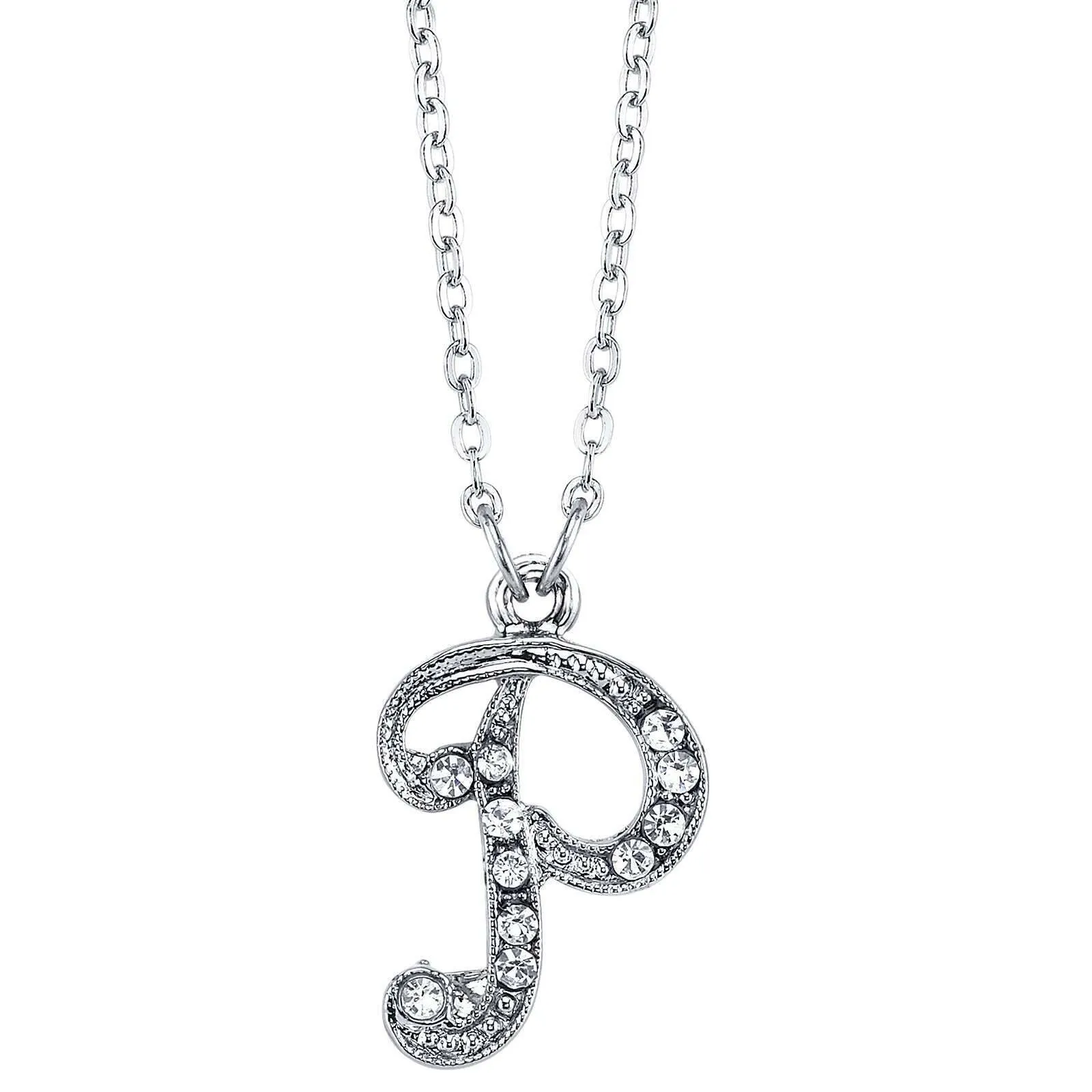 1928 Jewelry European Crystal Initial Necklace 16"   3" Extender