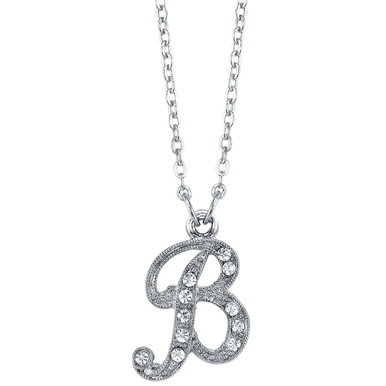 1928 Jewelry European Crystal Initial Necklace 16"   3" Extender