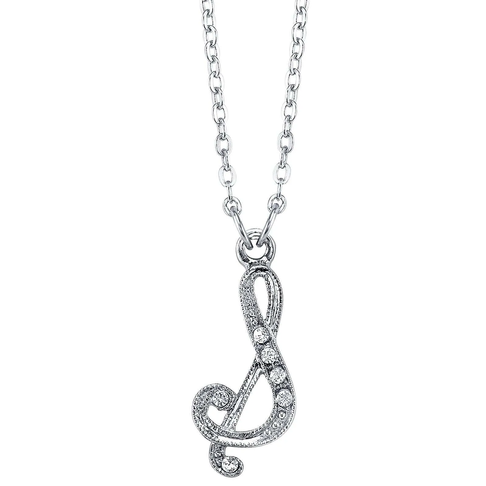 1928 Jewelry European Crystal Initial Necklace 16"   3" Extender