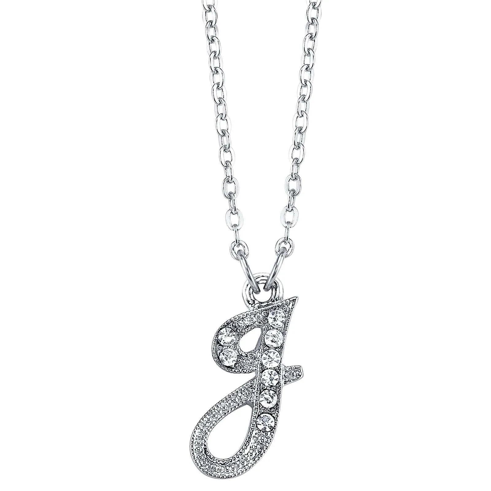 1928 Jewelry European Crystal Initial Necklace 16"   3" Extender