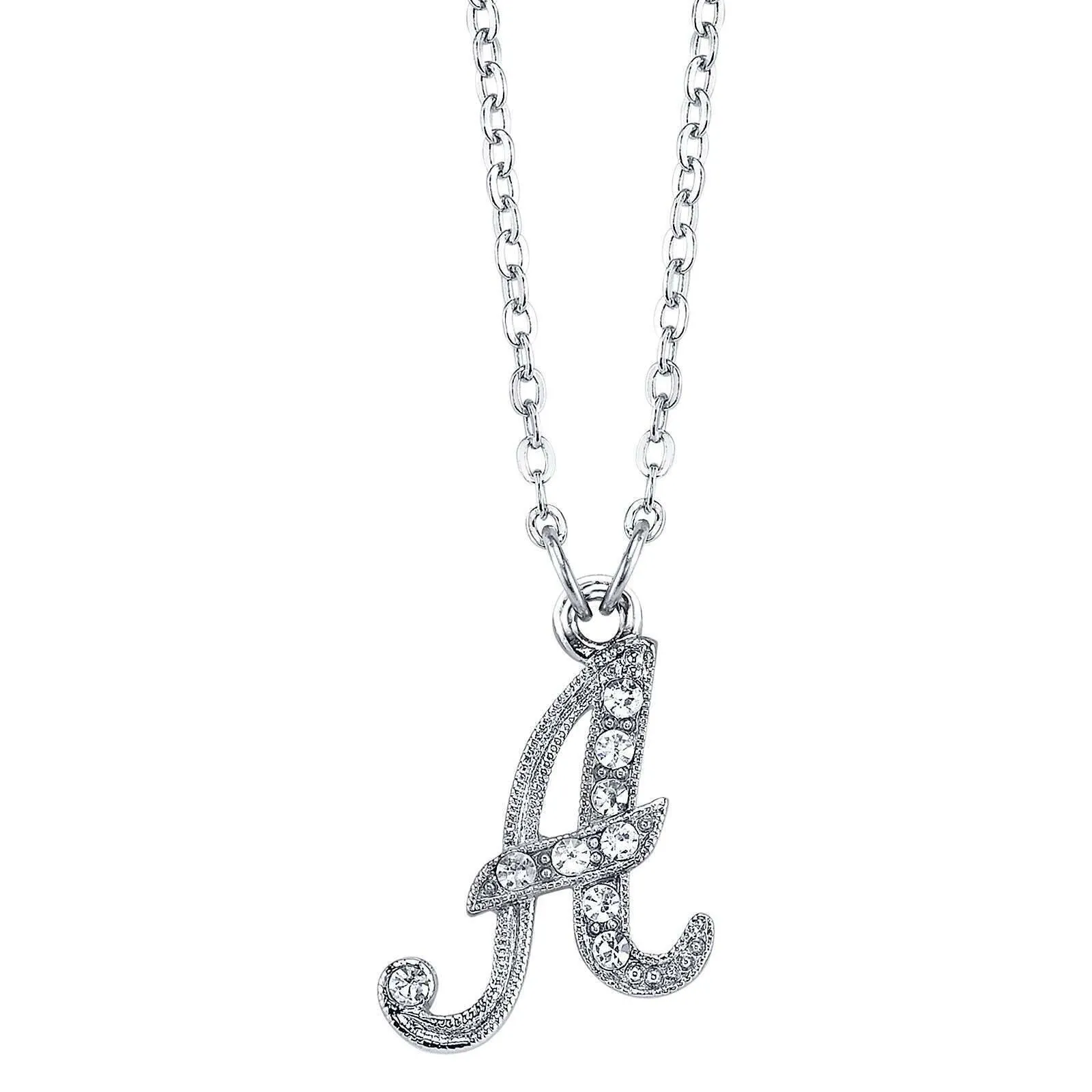 1928 Jewelry European Crystal Initial Necklace 16"   3" Extender
