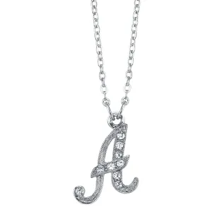 1928 Jewelry European Crystal Initial Necklace 16"   3" Extender