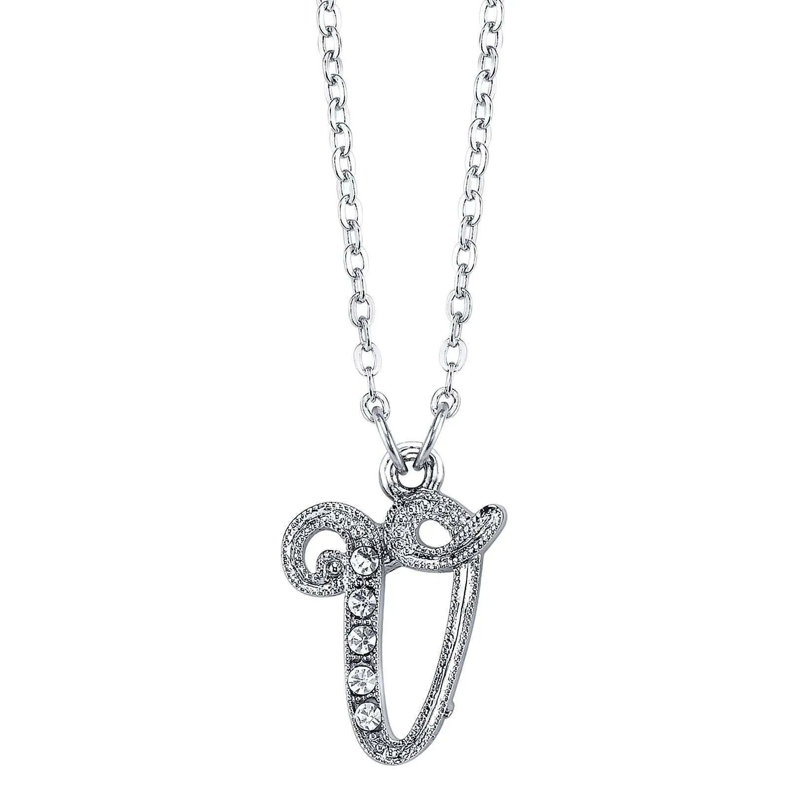 1928 Jewelry European Crystal Initial Necklace 16"   3" Extender