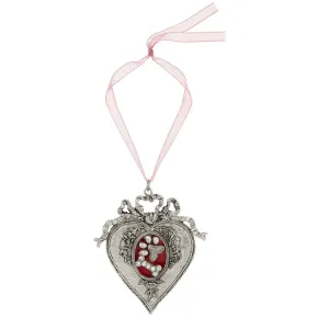 1928 Jewelry Red Enamel Paws And Bones Oak Flower & Vine Pink Ribbon Heart Christmas Tree Ornament