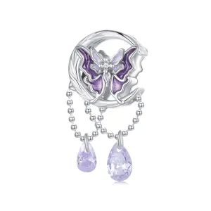 925 Sterling Silver Moon Butterfly Pendant Necklace
