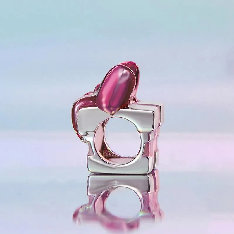 925 Sterling Silver Platinum Plated Bow Diy Beads In