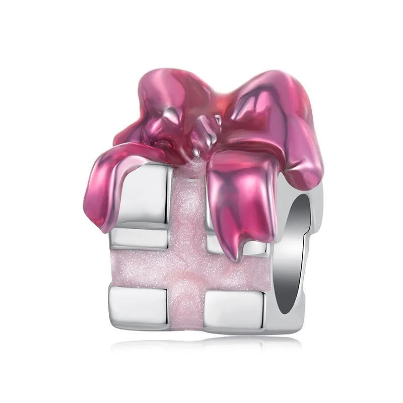 925 Sterling Silver Platinum Plated Bow Diy Beads In