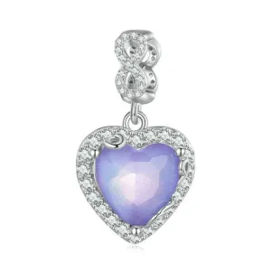 925 Sterling Silver Platinum Plated Zircon Heart Bracelet