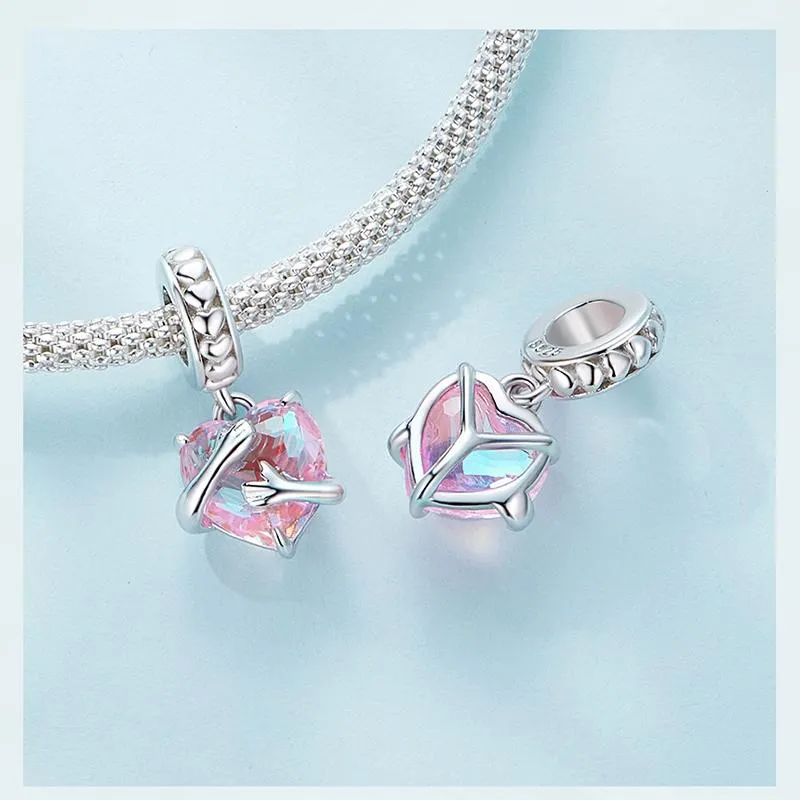 925 Sterling Silver Scc2540 Heart Pendant For Diy Bracelets