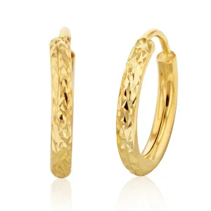 9ct Silverfilled Yellow Gold Diamond Cut 10mm Sleeper