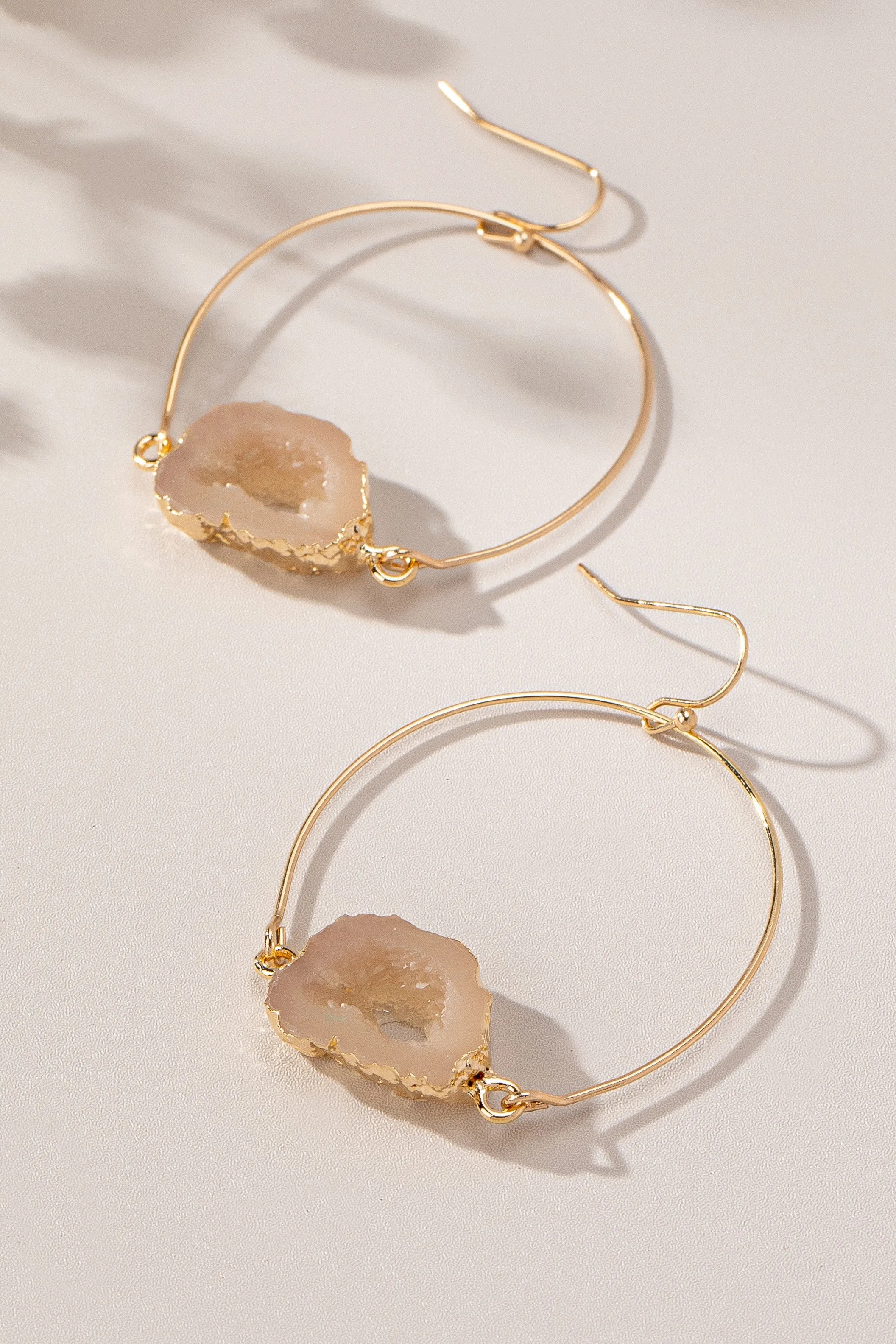 Agate Illusion Hoop Earrings