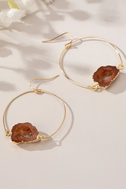 Agate Illusion Hoop Earrings