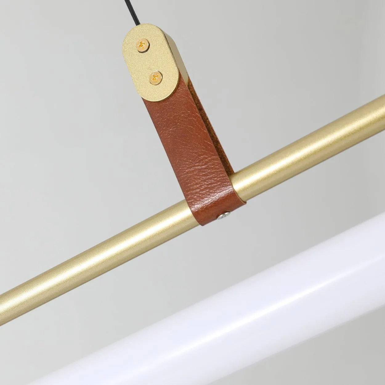 ANNA LINEAR LED TUBE WITH LEATHER HANGING LIGHT
