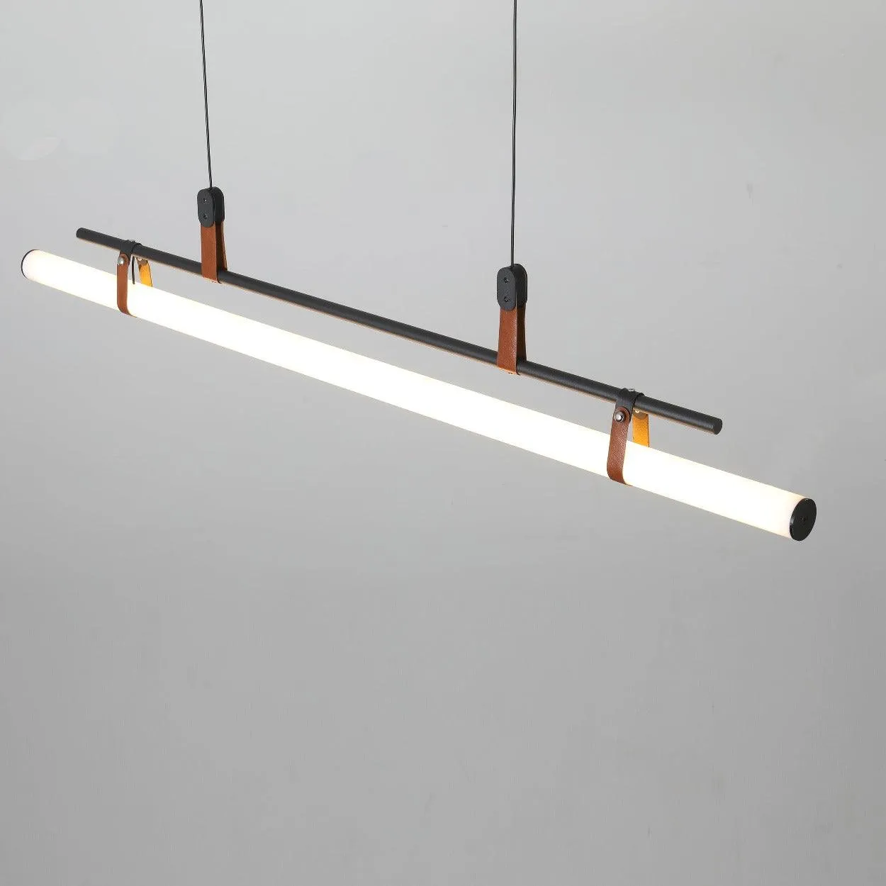 ANNA LINEAR LED TUBE WITH LEATHER HANGING LIGHT