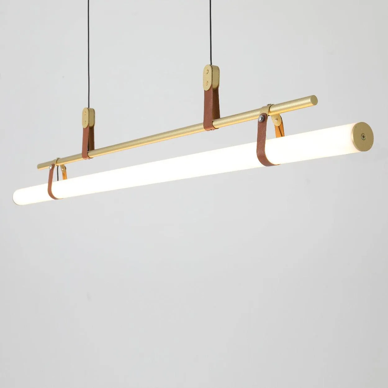 ANNA LINEAR LED TUBE WITH LEATHER HANGING LIGHT