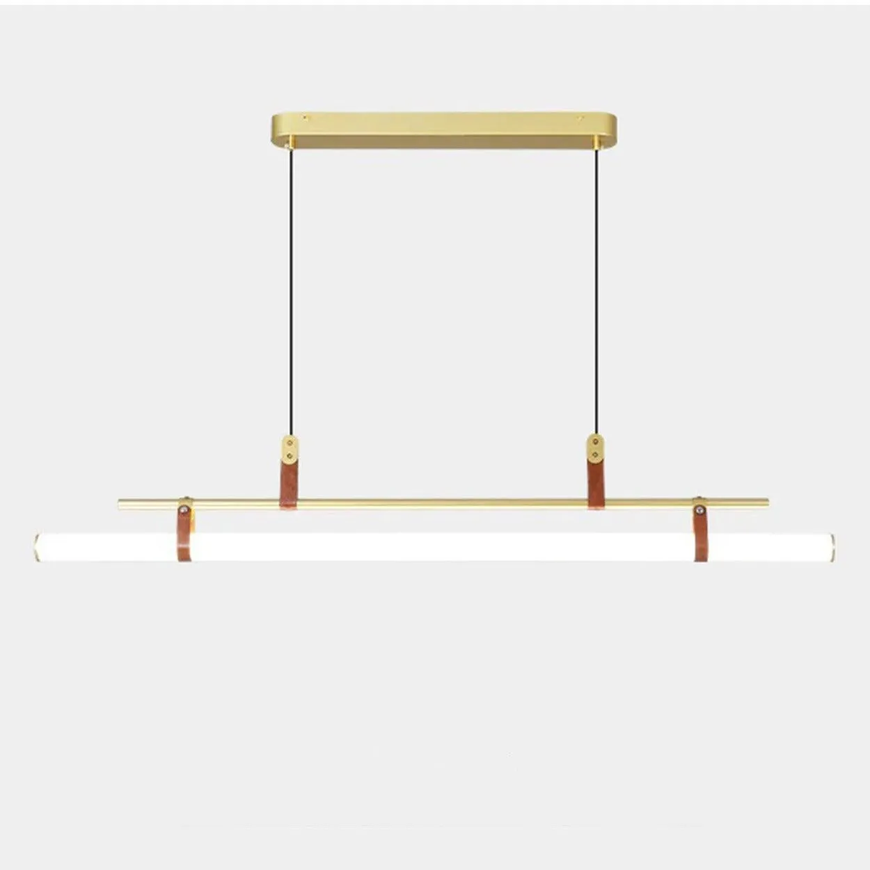 ANNA LINEAR LED TUBE WITH LEATHER HANGING LIGHT