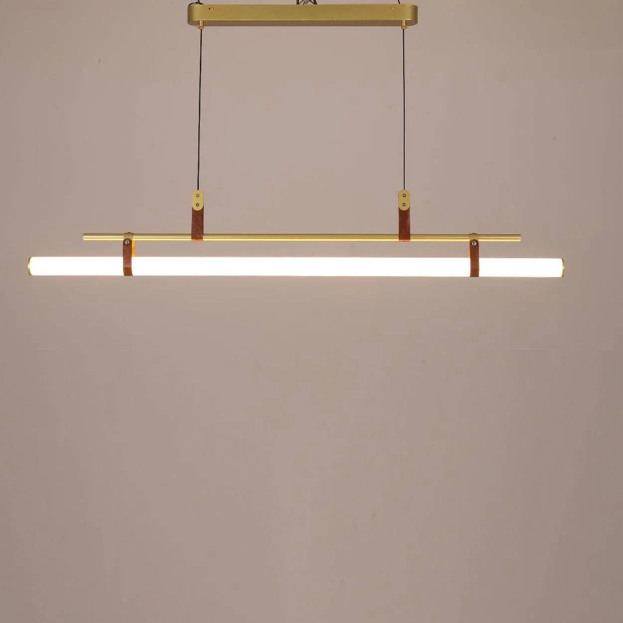 ANNA LINEAR LED TUBE WITH LEATHER HANGING LIGHT