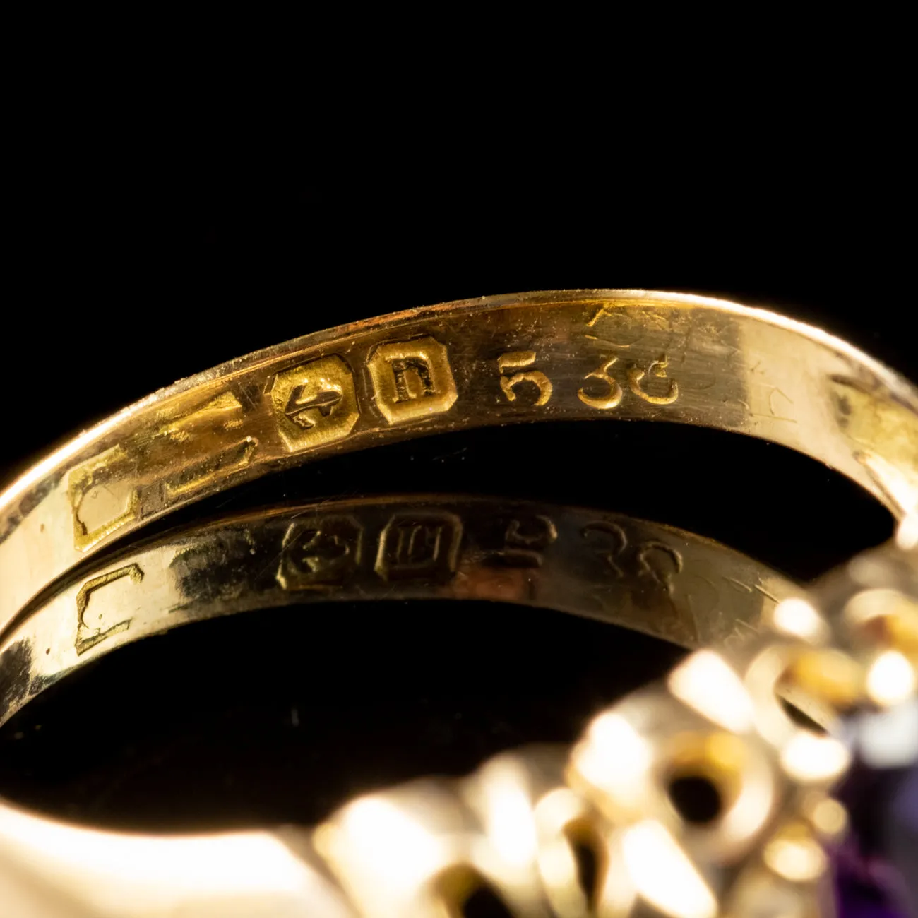Antique Edwardian Suffragette Ring 15Ct Gold Dated 1912