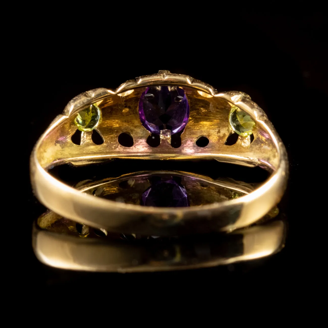 Antique Edwardian Suffragette Ring 15Ct Gold Dated 1912