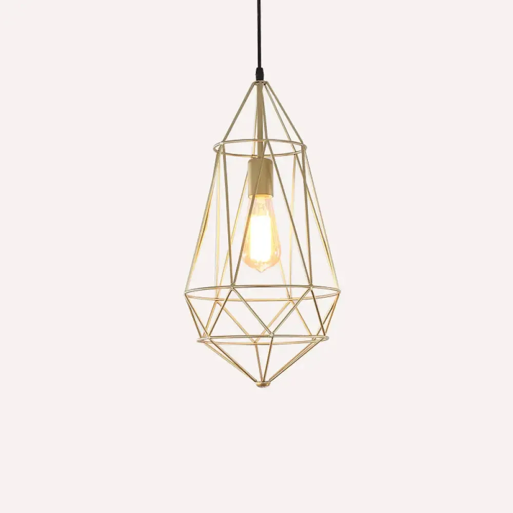 Antique Gemstone Iron Pendant Light – 1-Light Dining Room Hanging Fixture