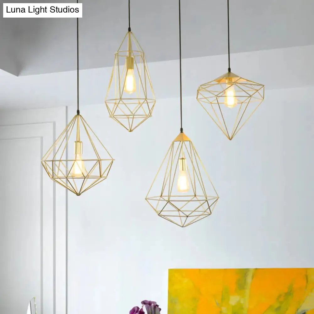 Antique Gemstone Iron Pendant Light – 1-Light Dining Room Hanging Fixture