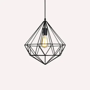 Antique Gemstone Iron Pendant Light – 1-Light Dining Room Hanging Fixture
