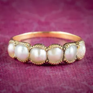 Antique Georgian Natural Pearl Half Hoop Ring