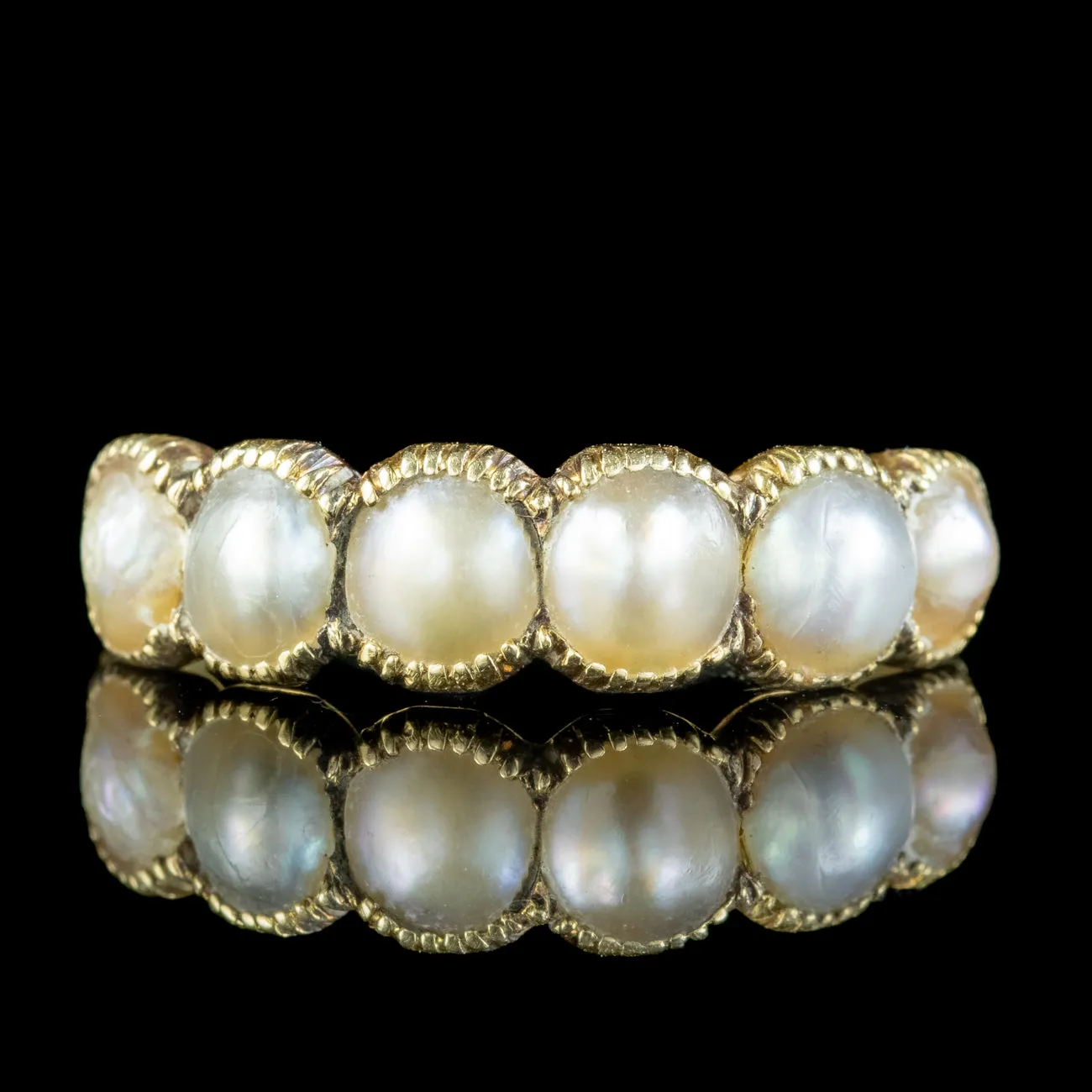 Antique Georgian Natural Pearl Half Hoop Ring