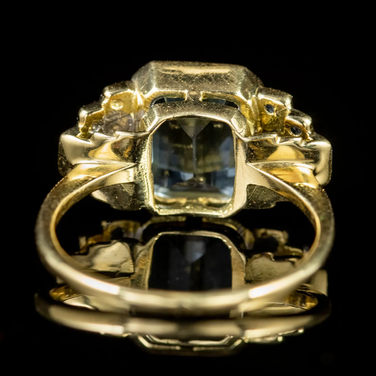 Aquamarine Diamond Ring 18Ct Gold 4Ct Aqua