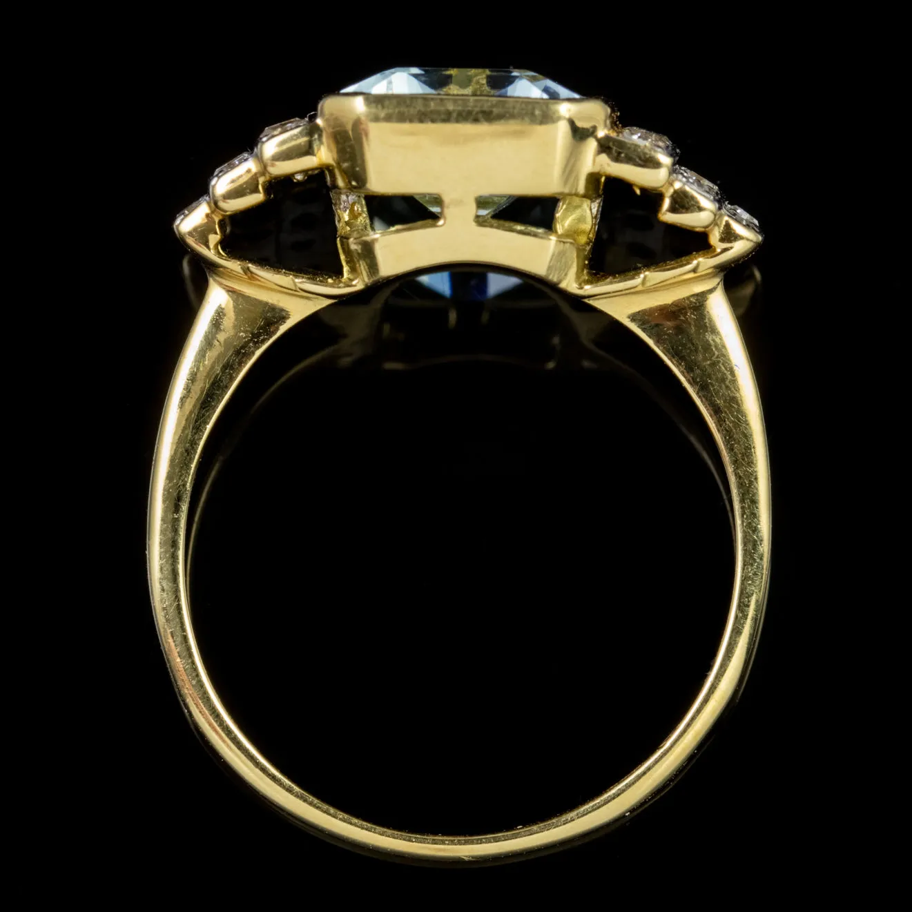 Aquamarine Diamond Ring 18Ct Gold 4Ct Aqua