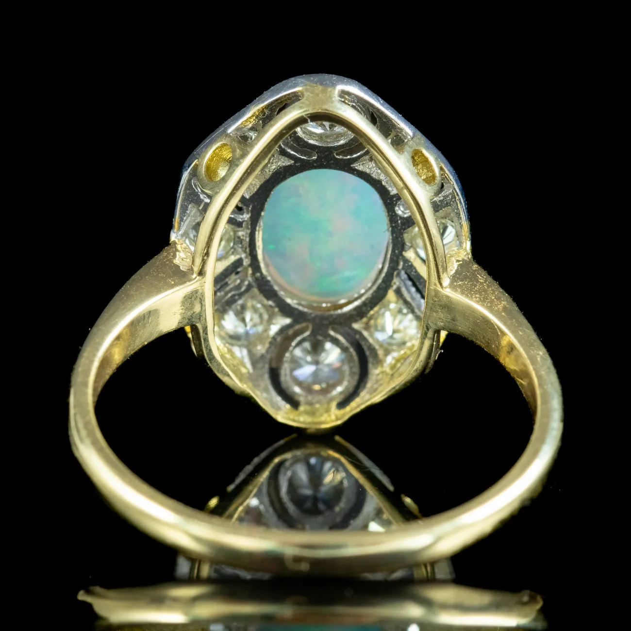 Art Deco Style Opal Diamond Ring 1.6ct Opal