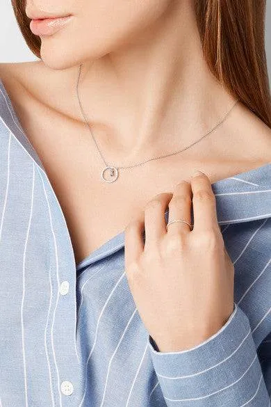 Baguette Dangling Hoop Necklace W-D
