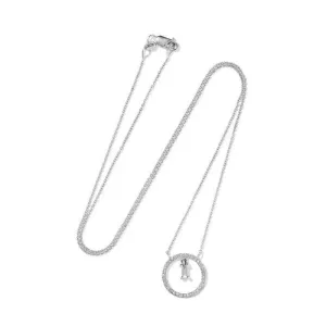 Baguette Dangling Hoop Necklace W-D