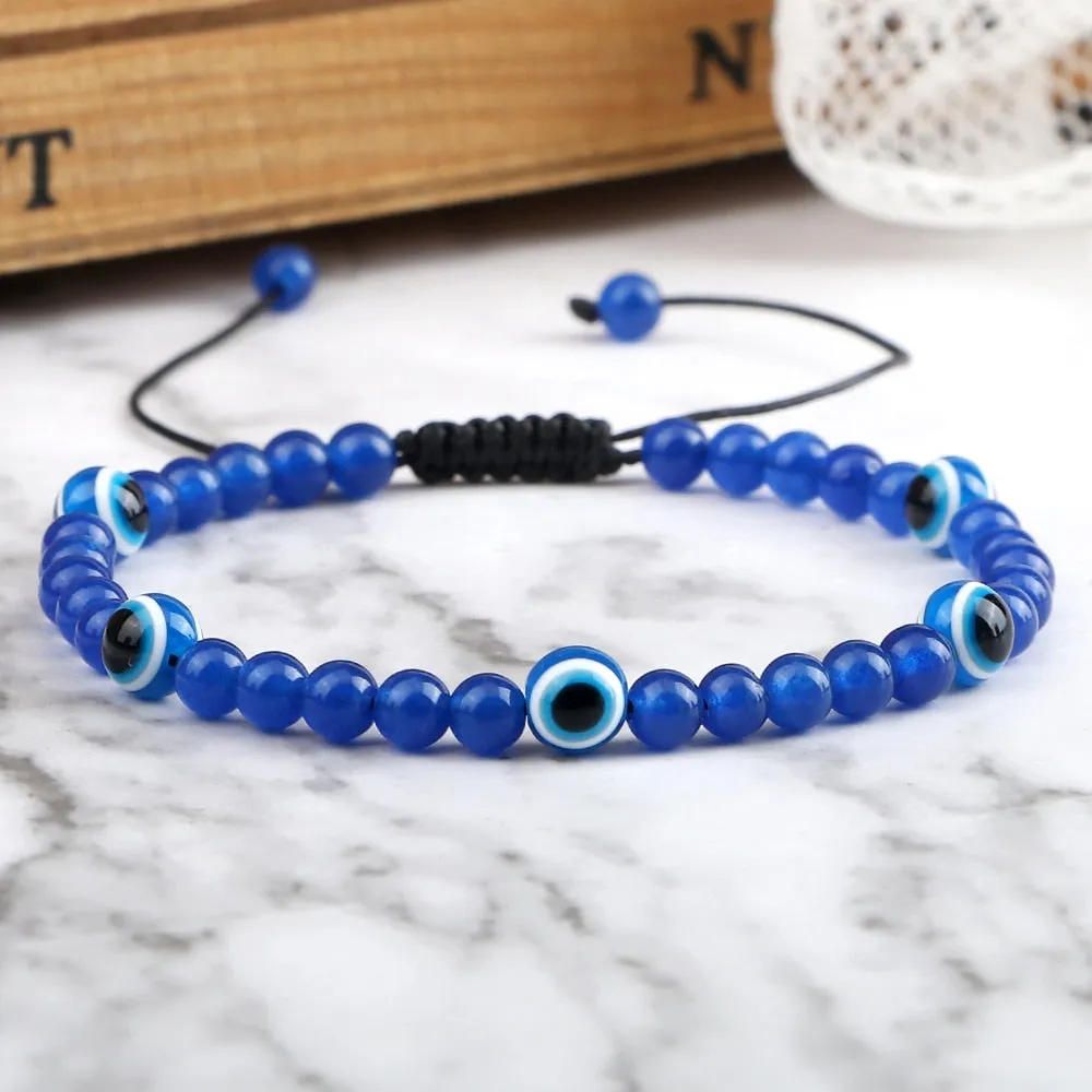 Beaded Bracelets Lucky Turkish Evil Eye Braided Bracelet Handmade Adjustable Knots