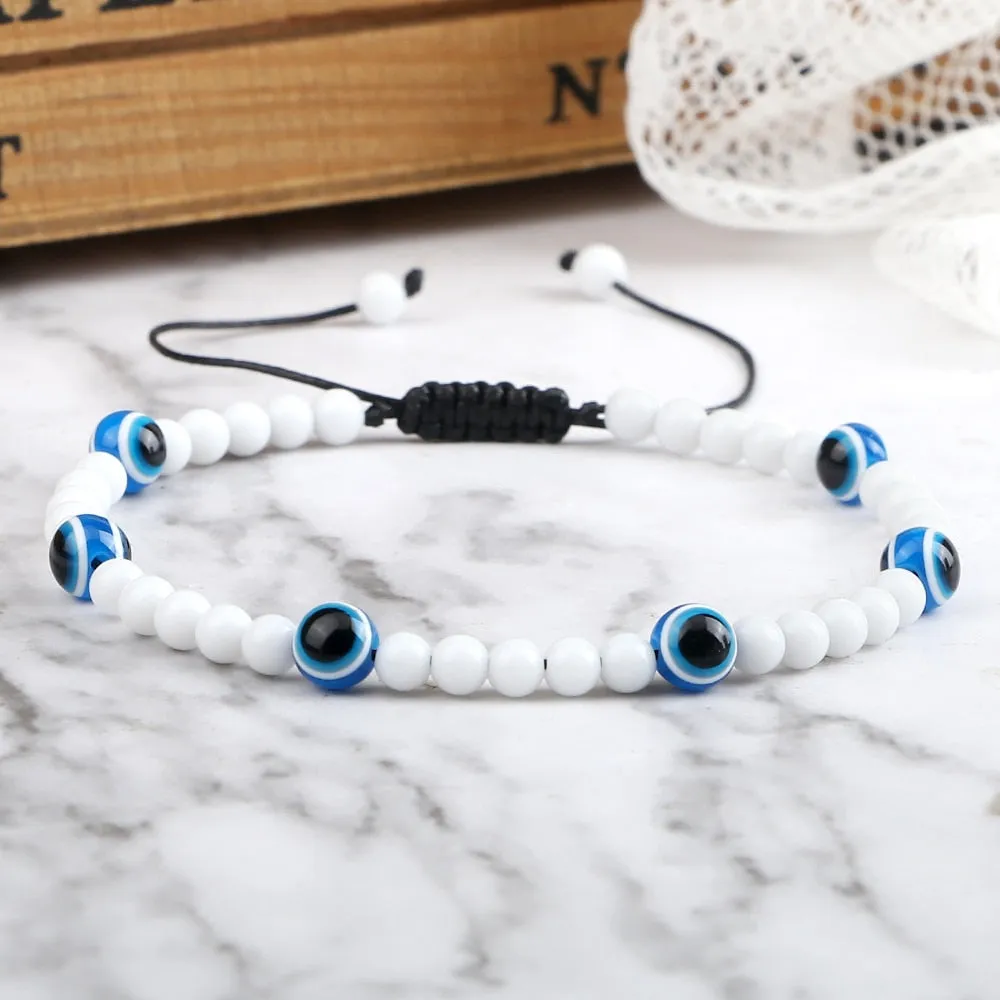 Beaded Bracelets Lucky Turkish Evil Eye Braided Bracelet Handmade Adjustable Knots